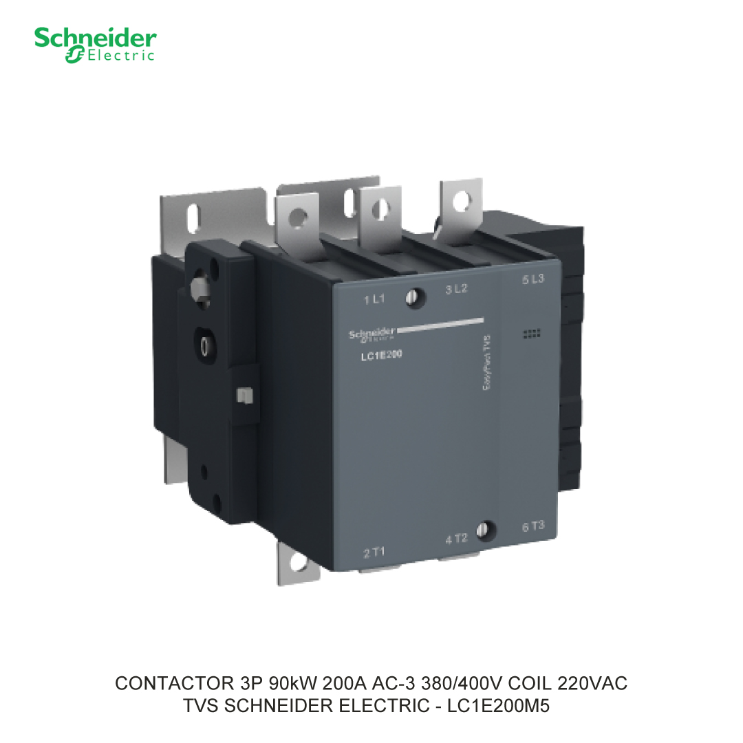 CONTACTOR 3P 90kW 200A AC-3 380/400V COIL 220VAC
