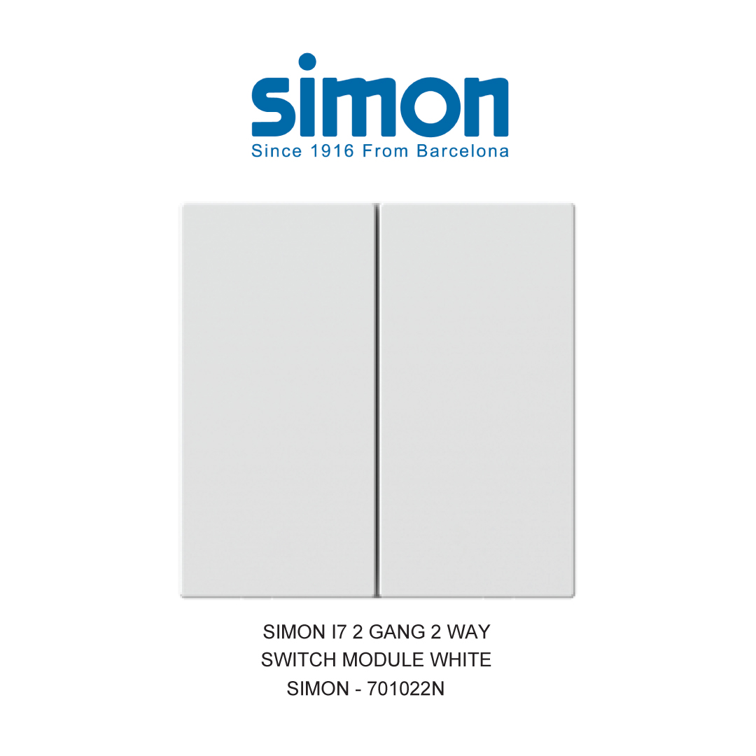SIMON i7 SAKELAR MODULE 2 GANG 2 ARAH PUTIH