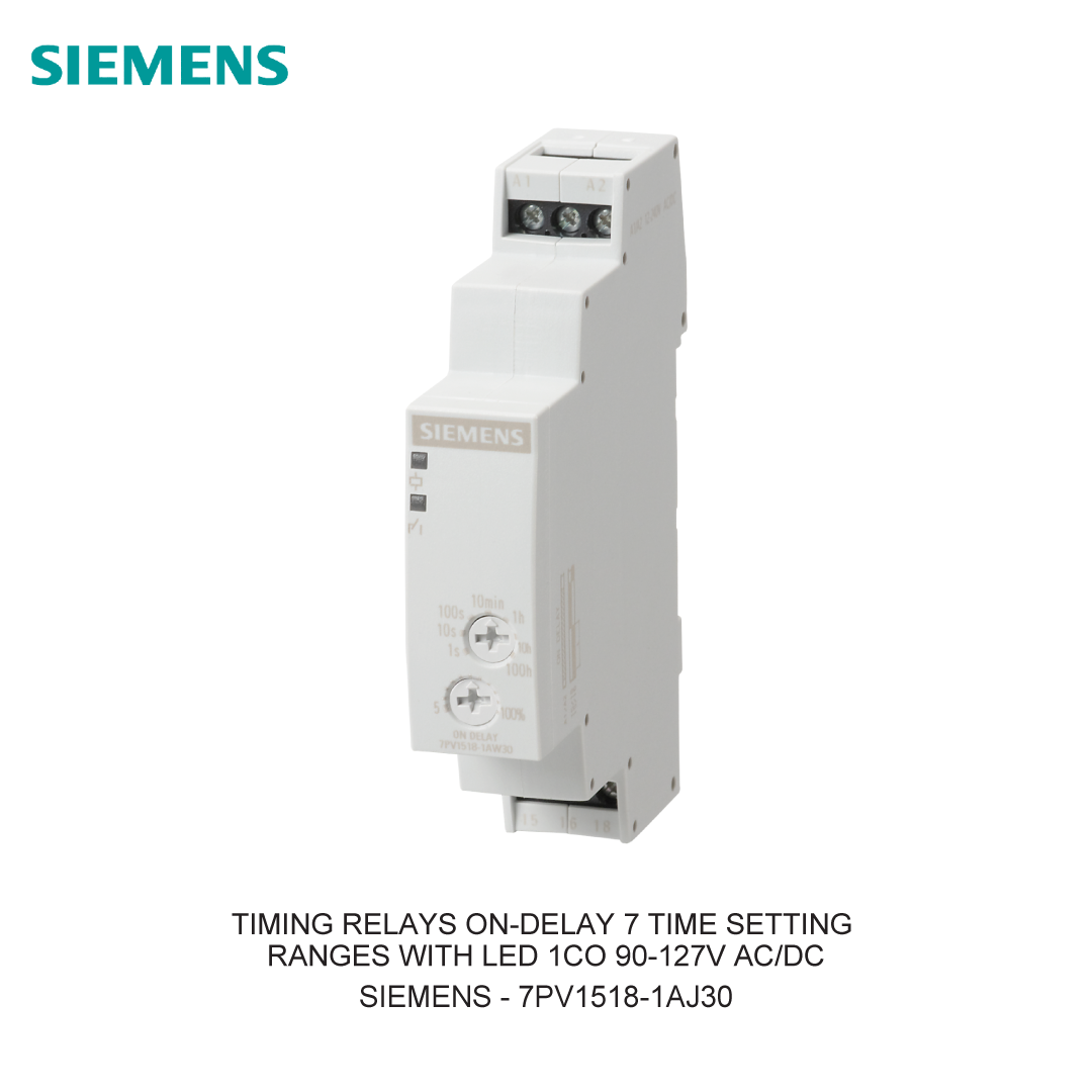 TIMING RELAYS ON-DELAY 7 TIME SETTING RANGES WITH LED 1CO 90-127V AC/DC