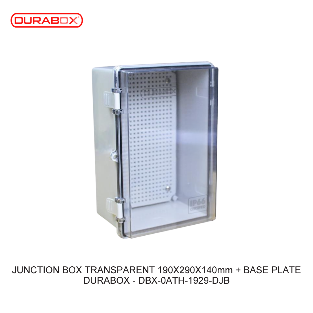 JUNCTION BOX TRANSPARAN 190X290X140mm + BASE PLATE