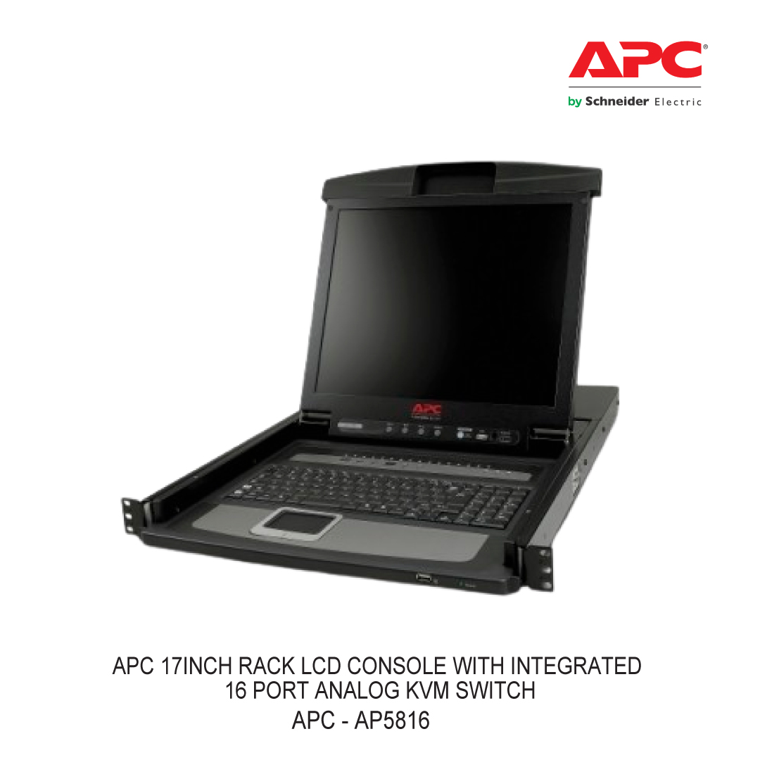 APC 17INCH RACK LCD CONSOLE WITH INTEGRATED 16 PORT ANALOG KVM SWITCH