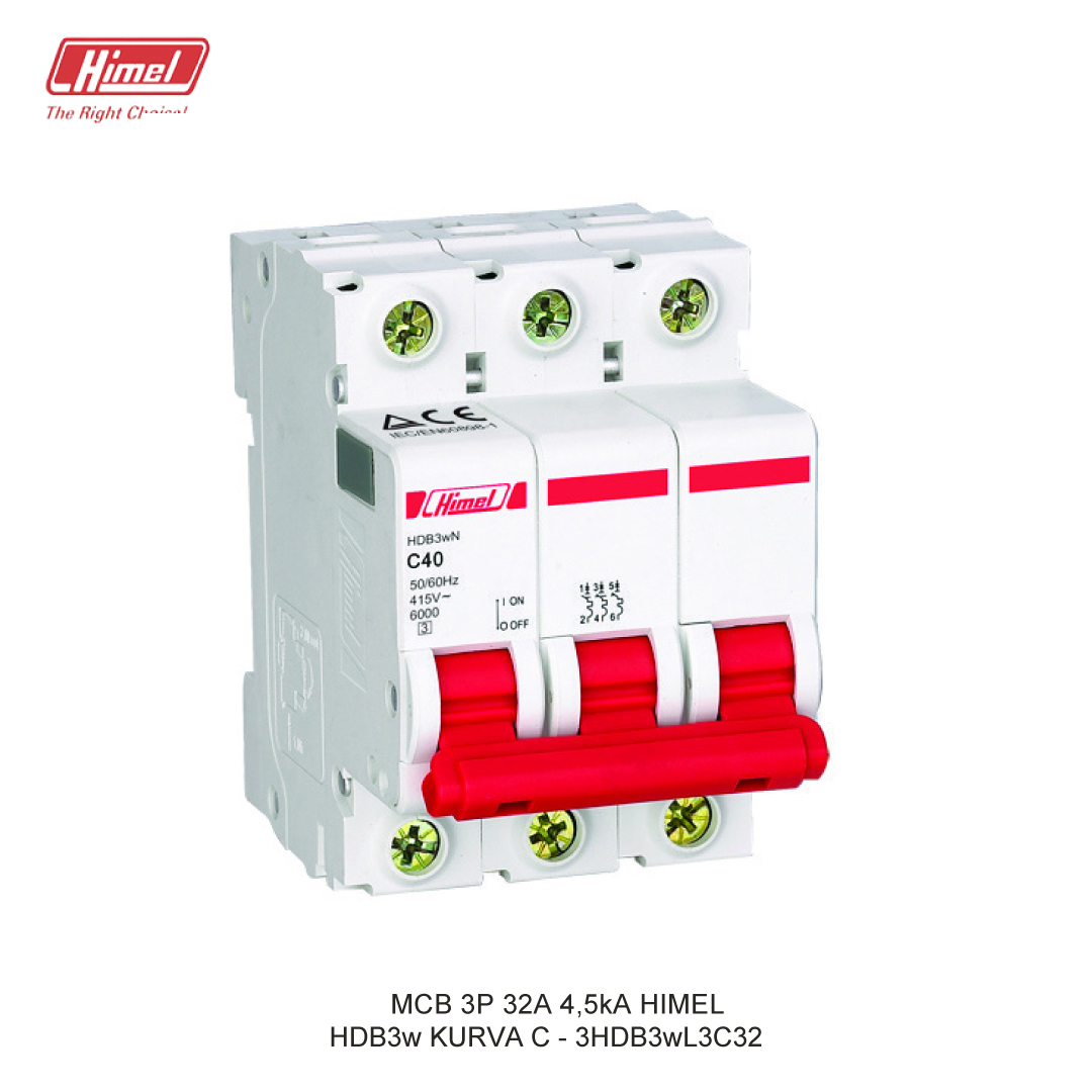 MCB HIMEL HDB3w C 3P 32A 4,5kA