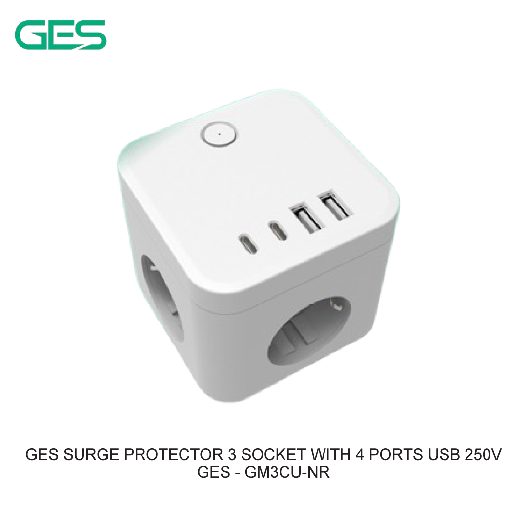 GES SURGE PROTECTOR 8 OUTLETS WITH 4 PORTS USB 16A