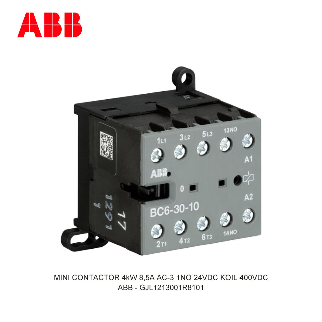 MINI CONTACTOR 4kW 8,5A AC-3 1NO 24VDC KOIL 400VDC