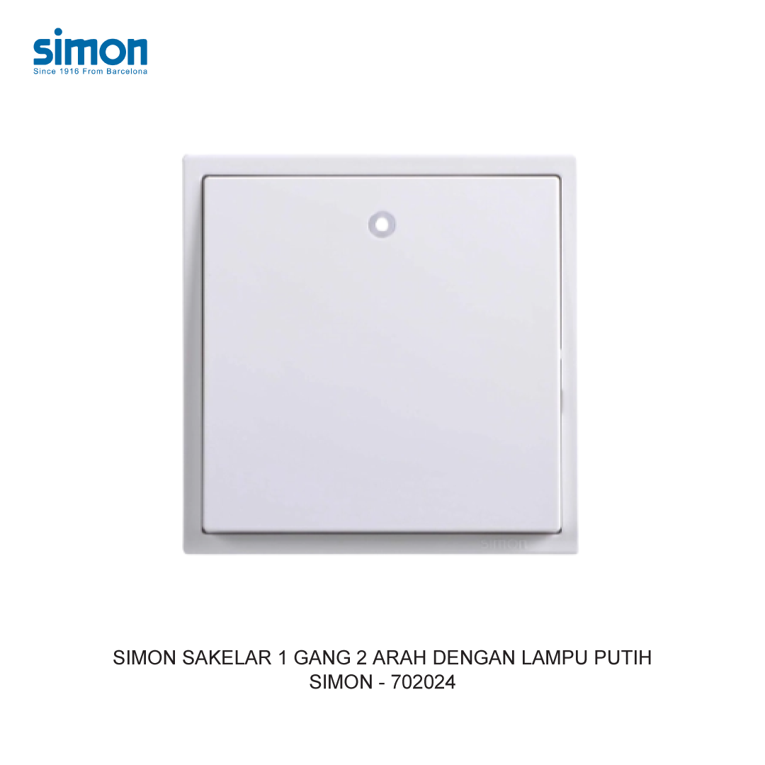 SIMON i7 SAKELAR 1 GANG 2 ARAH DENGAN LAMPU PUTIH