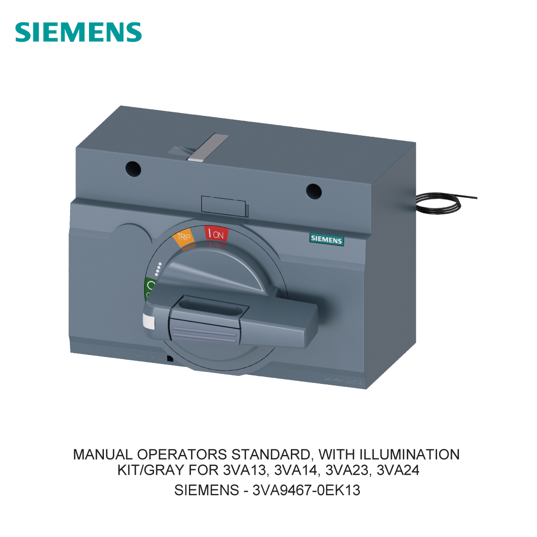 MANUAL OPERATORS STANDARD, WITH ILLUMINATION KIT/GRAY FOR 3VA13, 3VA14, 3VA23, 3VA24