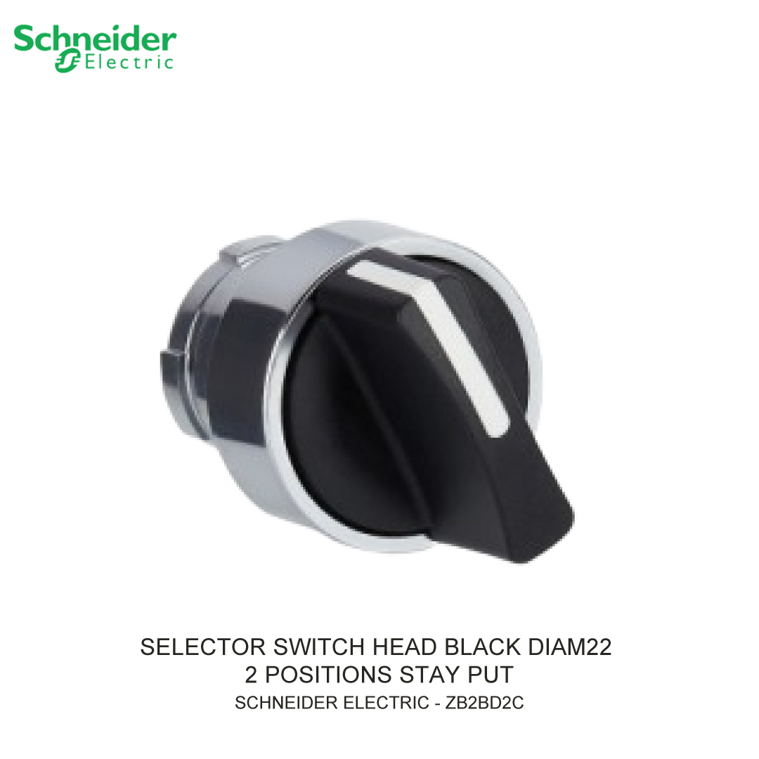 SELECTOR SWITCH HEAD BLACK DIAM22 2 POSITIONS STAY PUT
