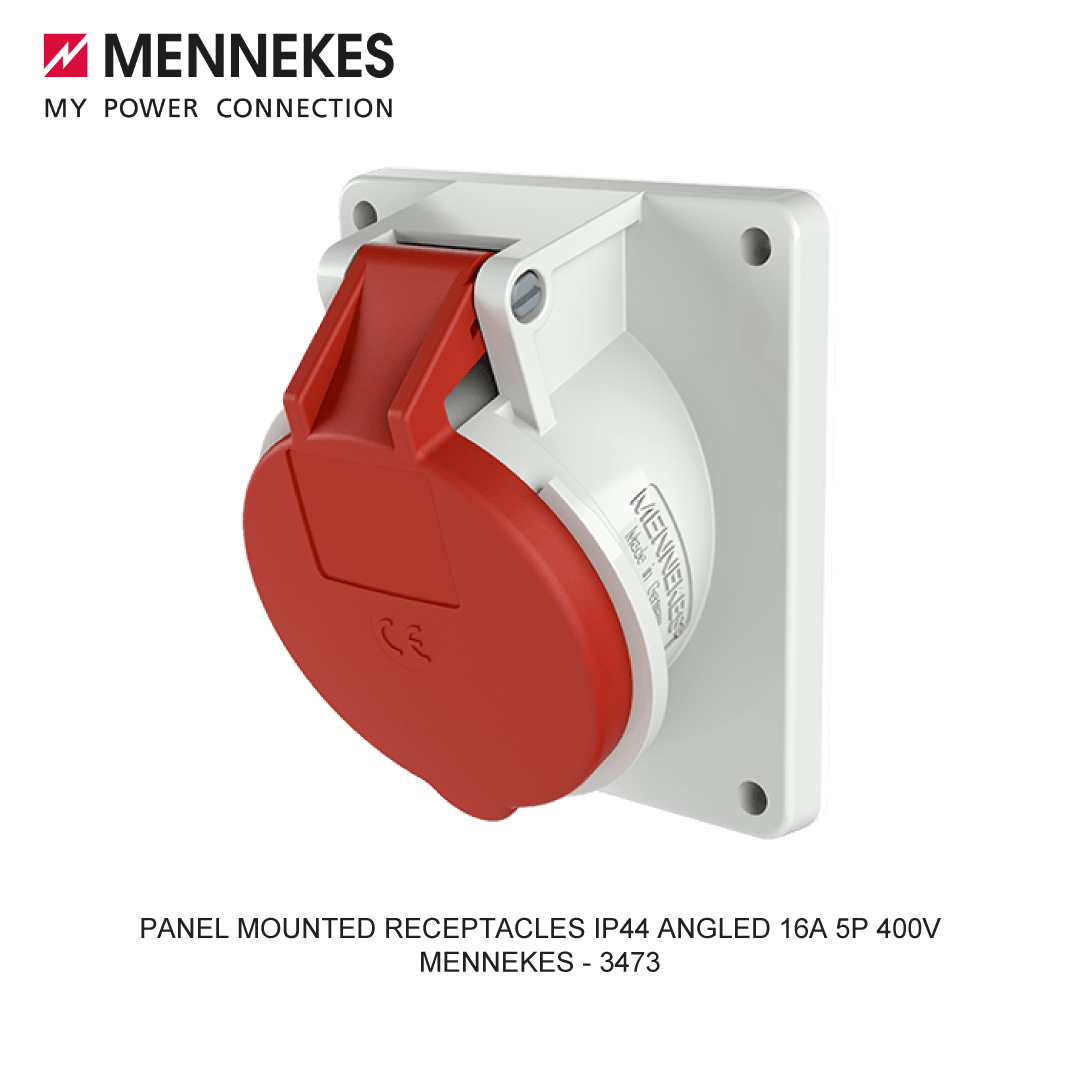 PANEL MOUNTED RECEPTACLES IP44 ANGLED 16A 5P 400V
