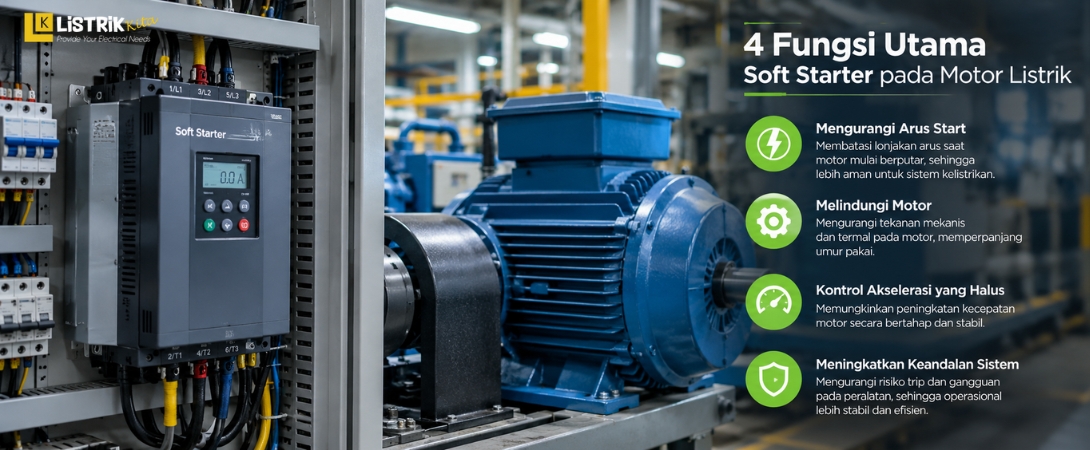 4 Fungsi Utama Soft Starter pada Motor Listrik