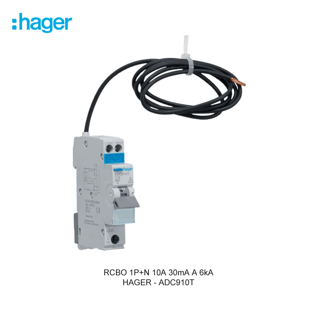 RCBO 1P+N 10A 30mA A 6kA