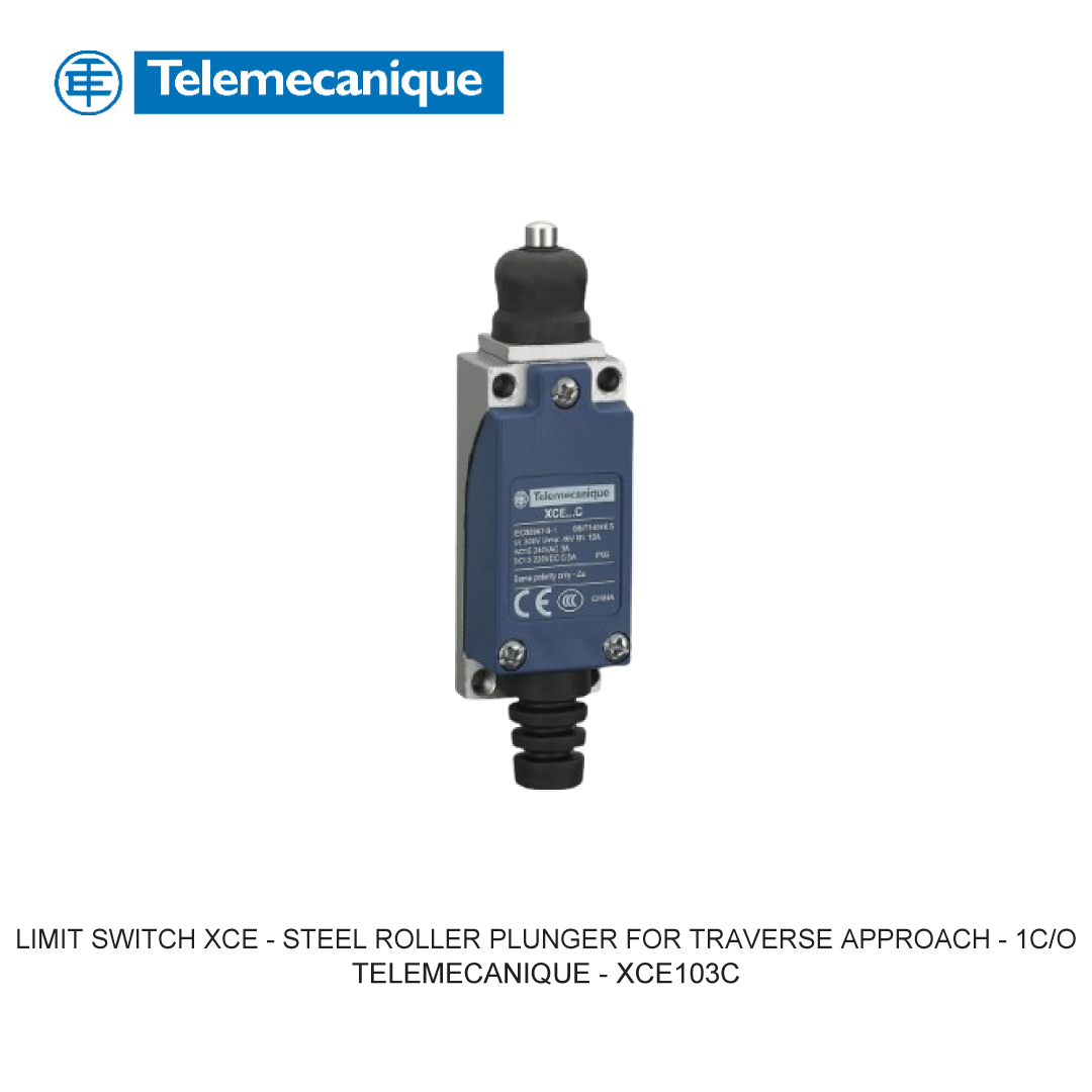 LIMIT SWITCH XCE - STEEL ROLLER PLUNGER FOR TRAVERSE APPROACH - 1C/O