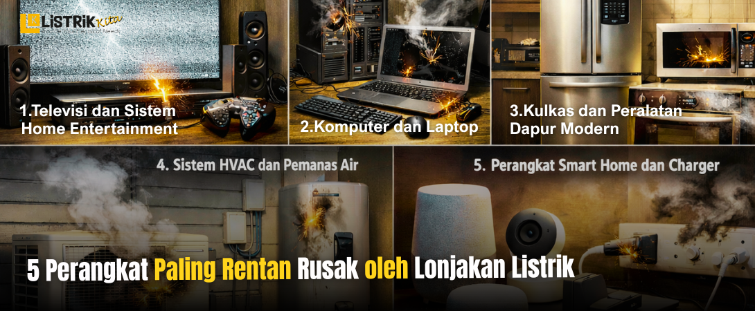 5 Perangkat Paling Rentan Rusak oleh Lonjakan Listrik