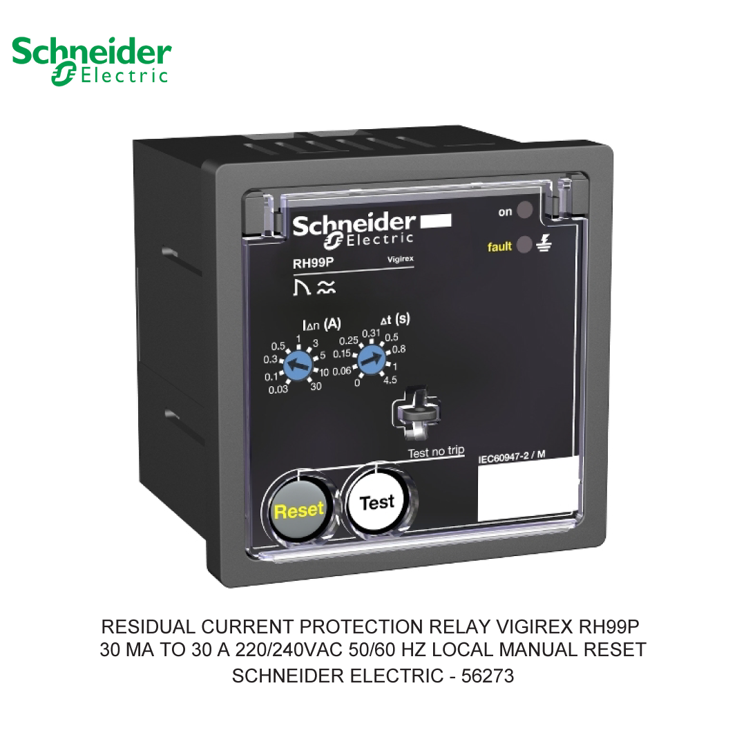 RESIDUAL CURRENT PROTECTION RELAY VIGIREX RH99P 30MA TO 30 A 220/240VAC 50/60HZ LOCAL MANUAL RESET