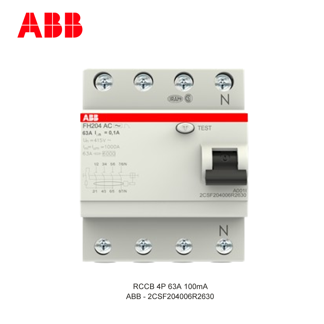 RCCB 4P 63A 100mA