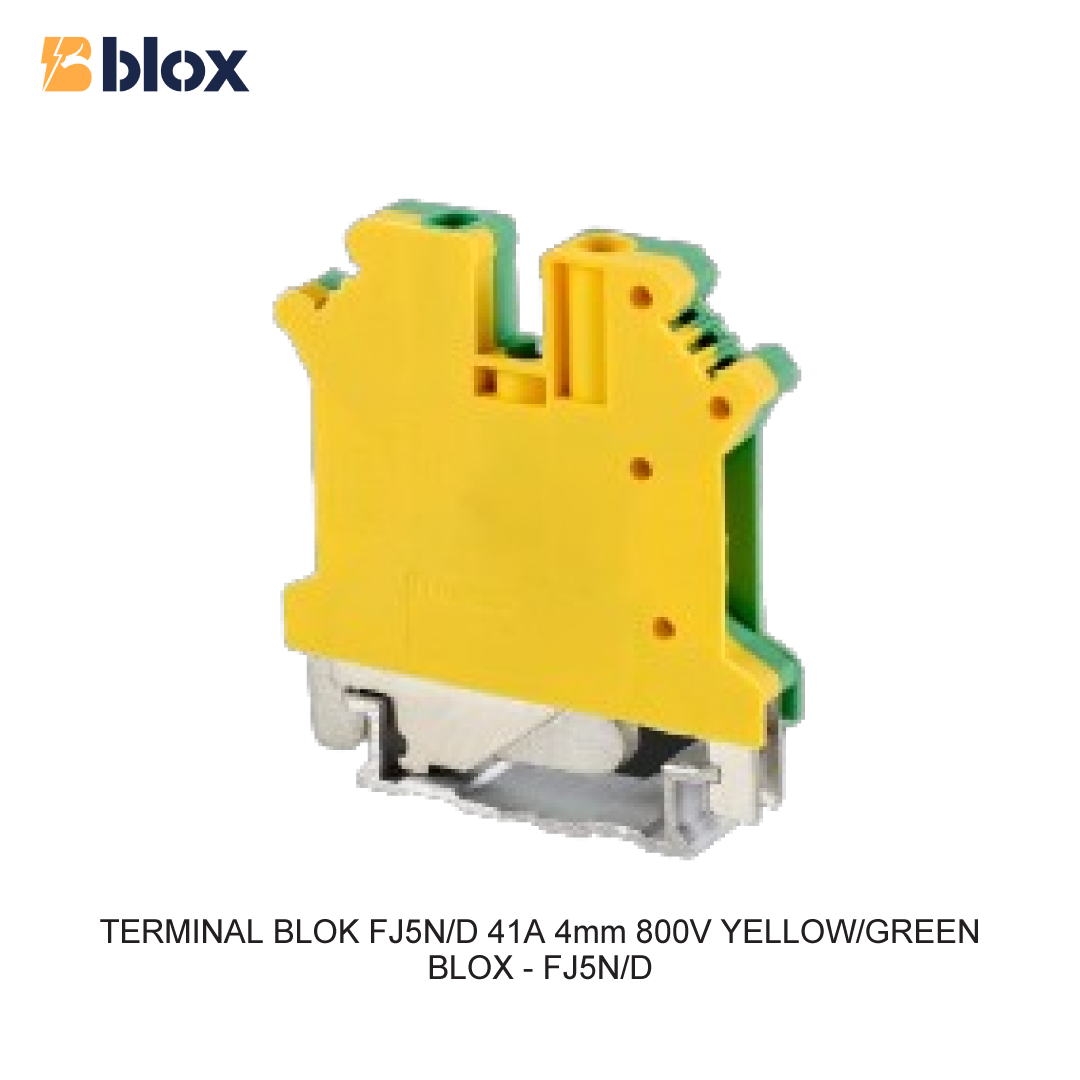TERMINAL BLOK FJ5N/D 41A 4mm 800V YELLOW/GREEN