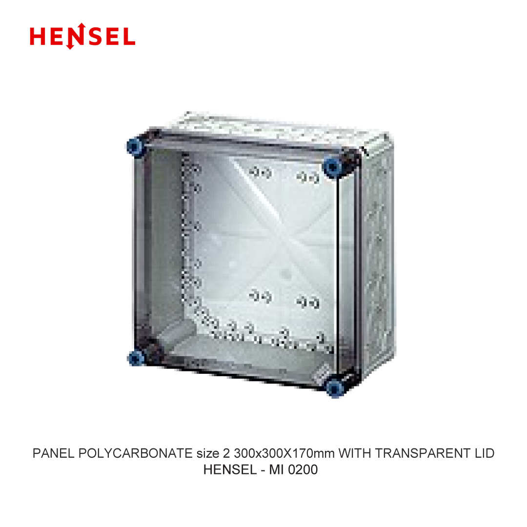 PANEL POLYCARBONATE size 2 300x300X170mm WITH TRANSPARENT LID