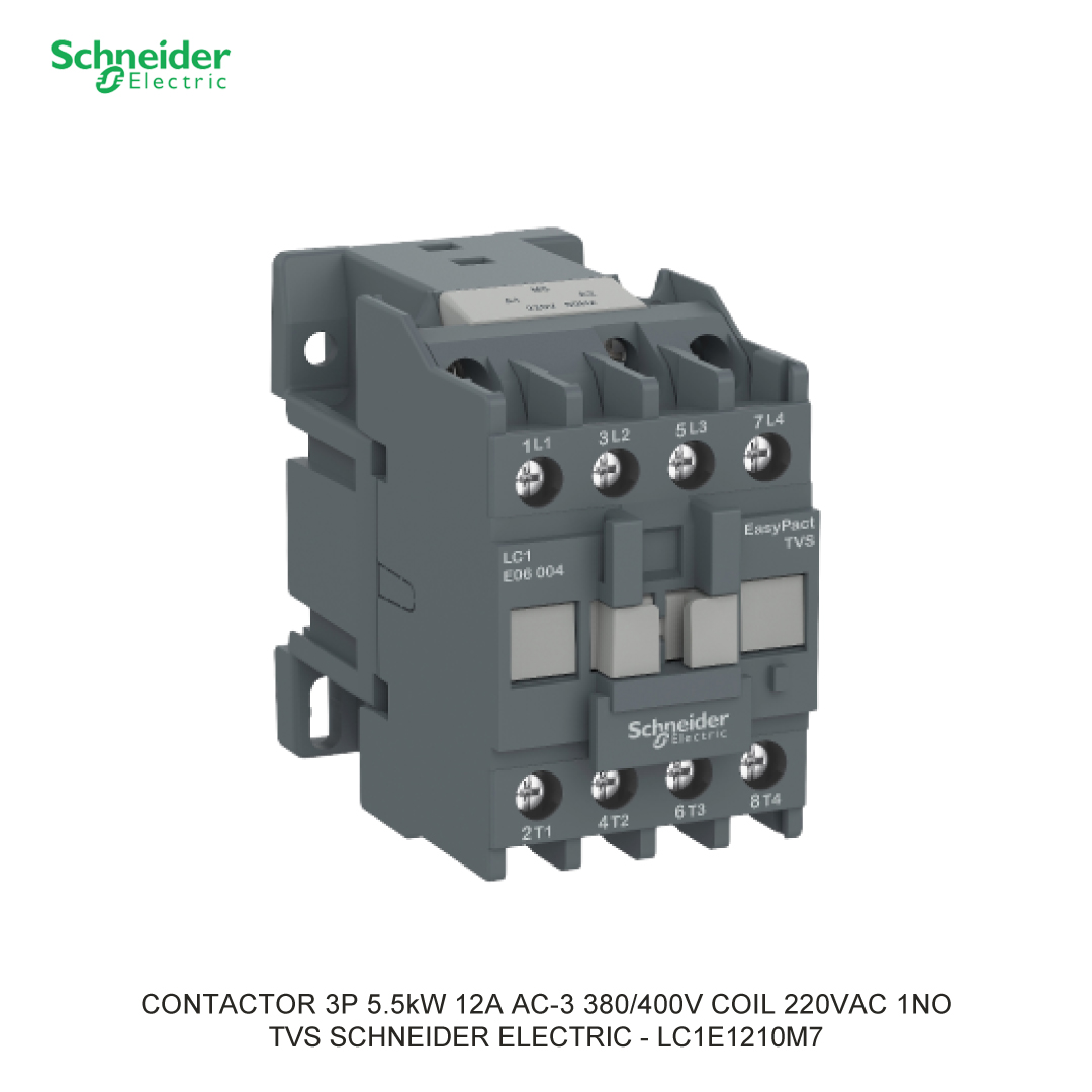 CONTACTOR 3P 5.5kW 12A AC-3 380/400V COIL 220VAC 1NO