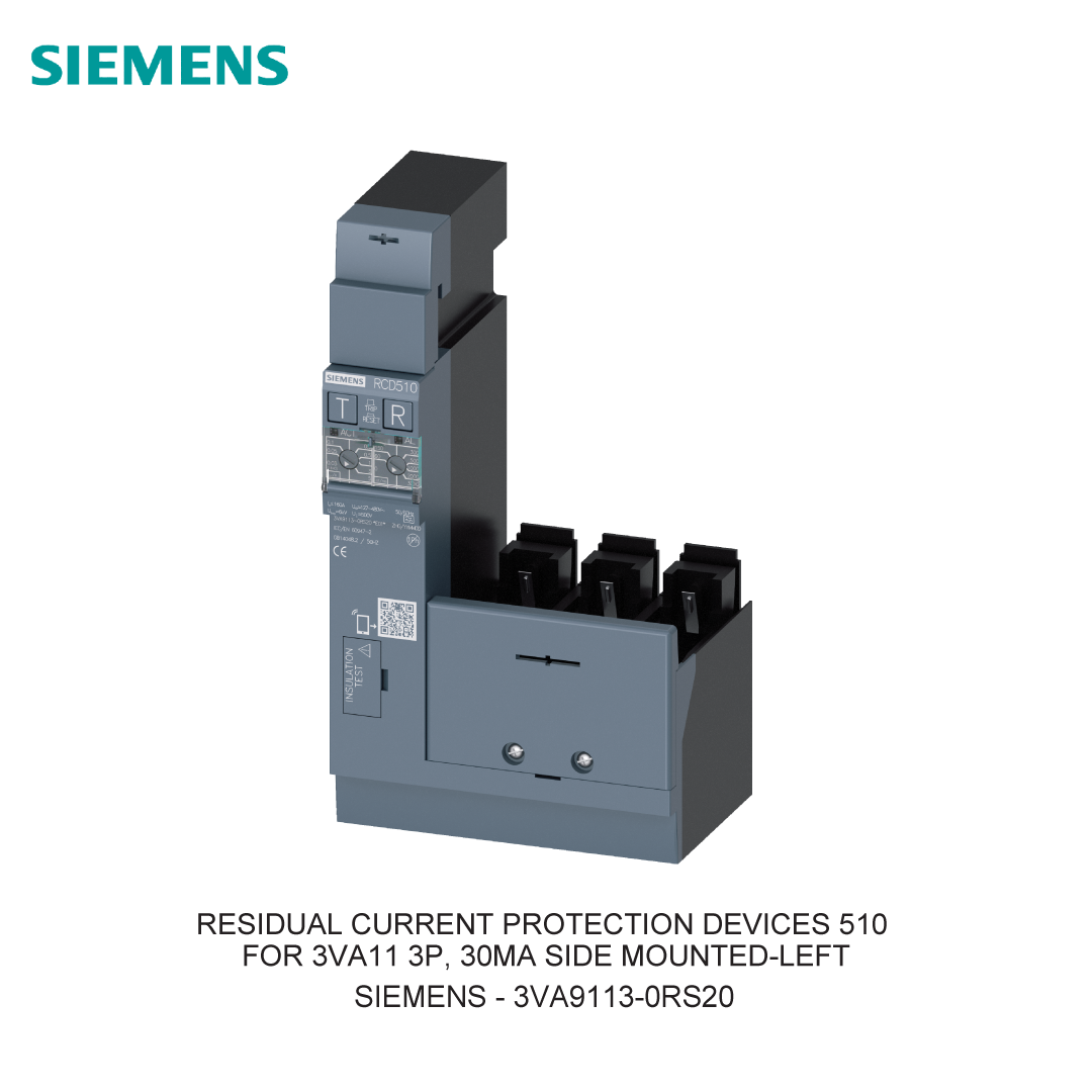 RESIDUAL CURRENT PROTECTION DEVICES 510 FOR 3VA11 3P, 30MA SIDE MOUNTED-LEFT