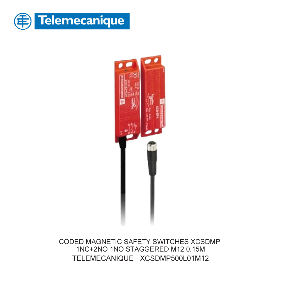 CODED MAGNETIC SAFETY SWITCHES XCSDMP 1NC+2NO 1NO STAGGERED M12 0.15M