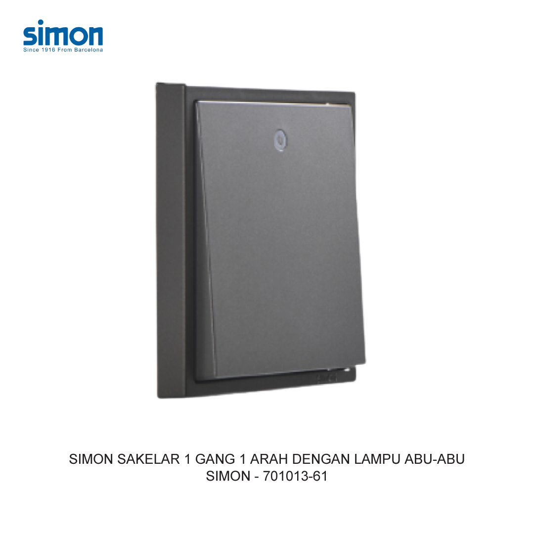 SIMON i7 SAKELAR 1 GANG 1 ARAH DENGAN LAMPU ABU-ABU