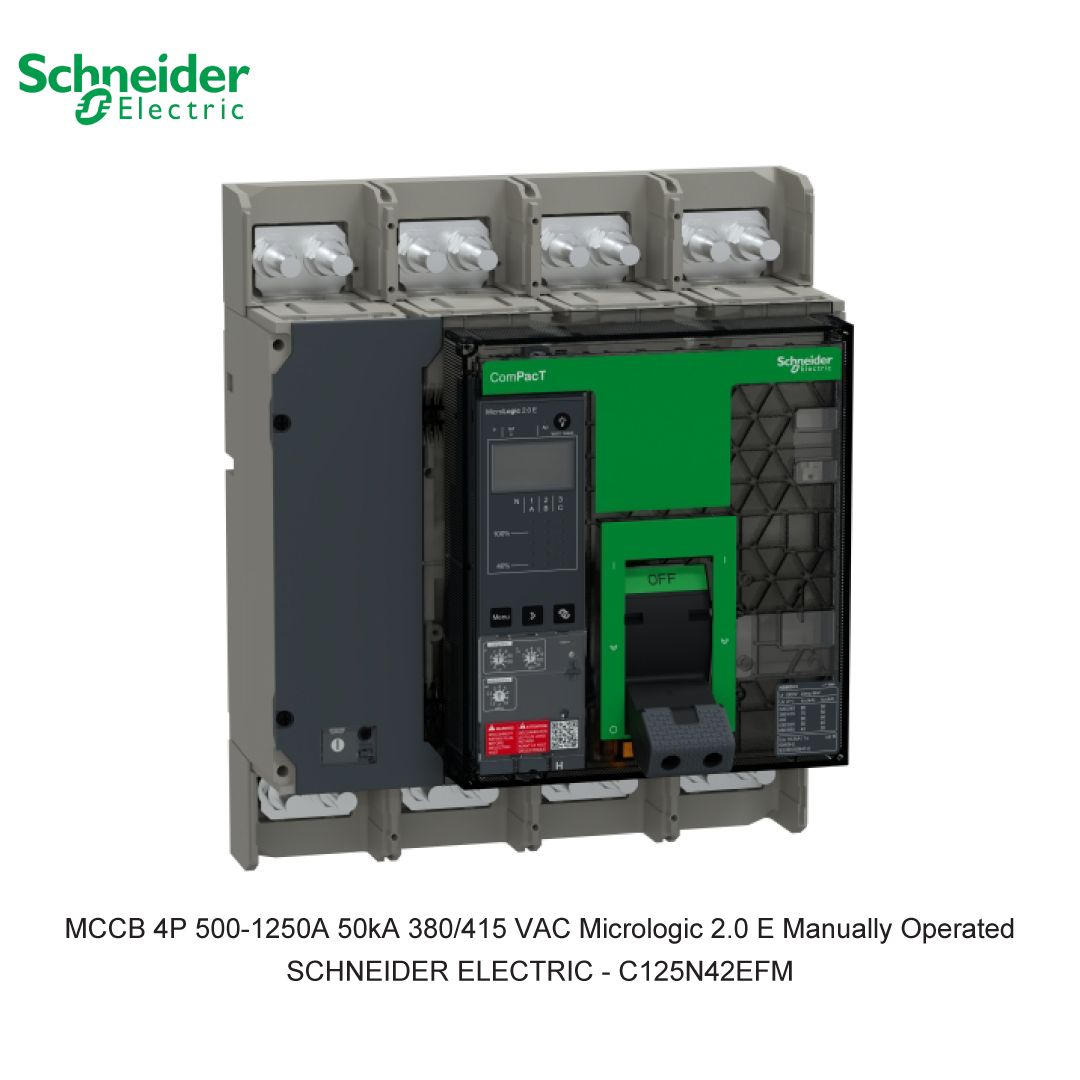 MCCB 4P 500-1250A 50KA 380/415VAC MICROLOGIC 2.0 E MANUALLY OPERATED