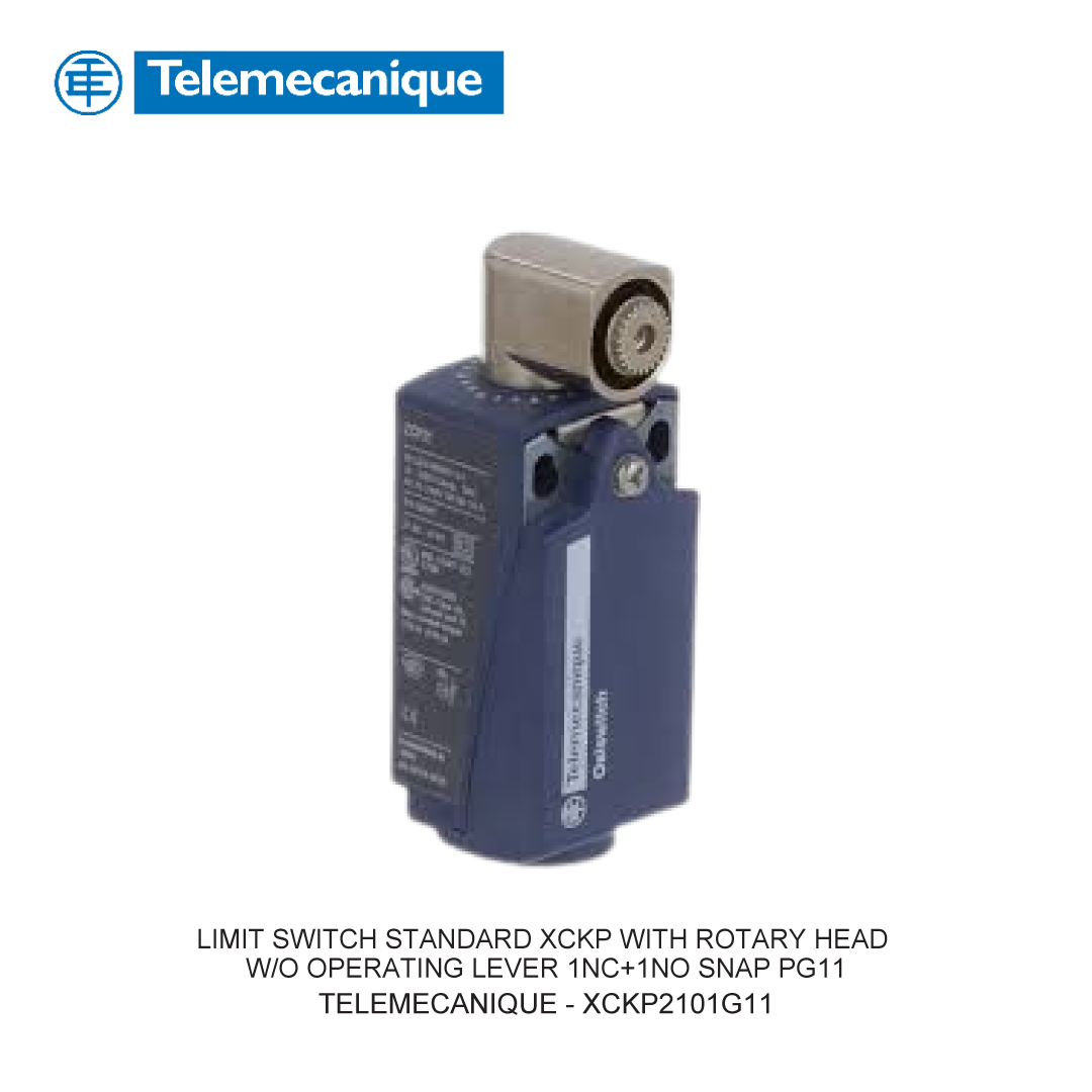 LIMIT SWITCH STANDARD XCKP WITH ROTARY HEAD W/O OPERATING LEVER 1NC+1NO SNAP PG11