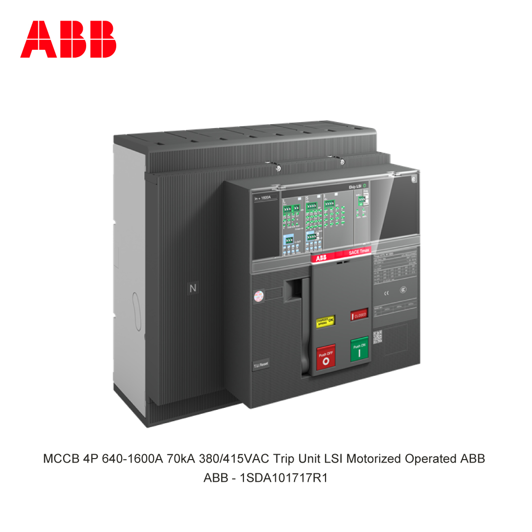 MCCB 4P 640-1600A 70kA 380/415VAC Trip Unit LSI Motorized Operated ABB