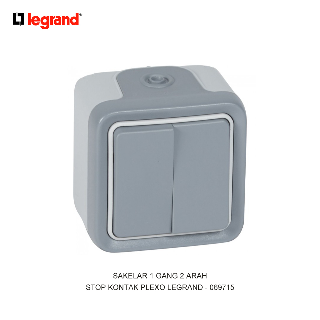 SAKELAR 1 GANG 2 ARAH PUSH BUTTON GREY SURFACE