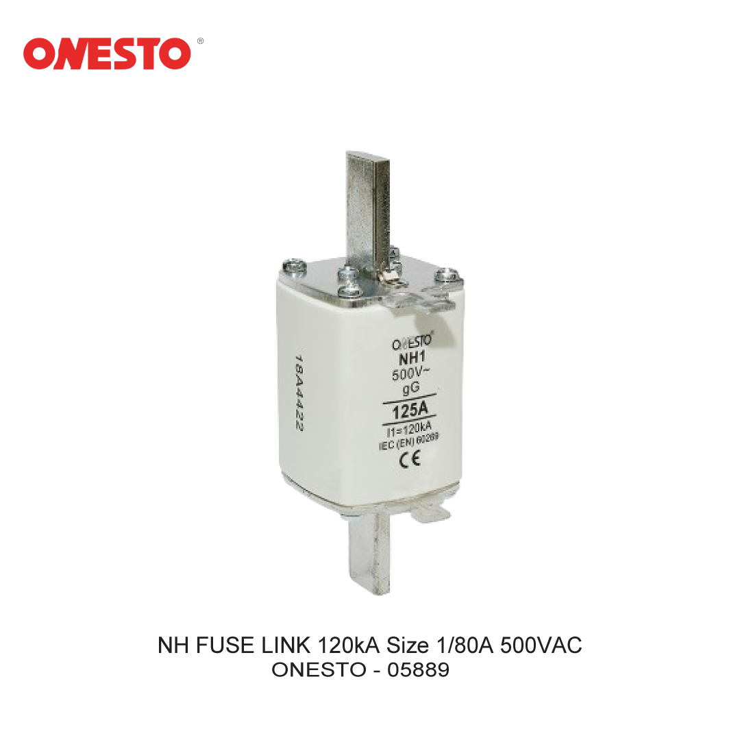 NH FUSE LINK 120kA Size 1/80A 500VAC