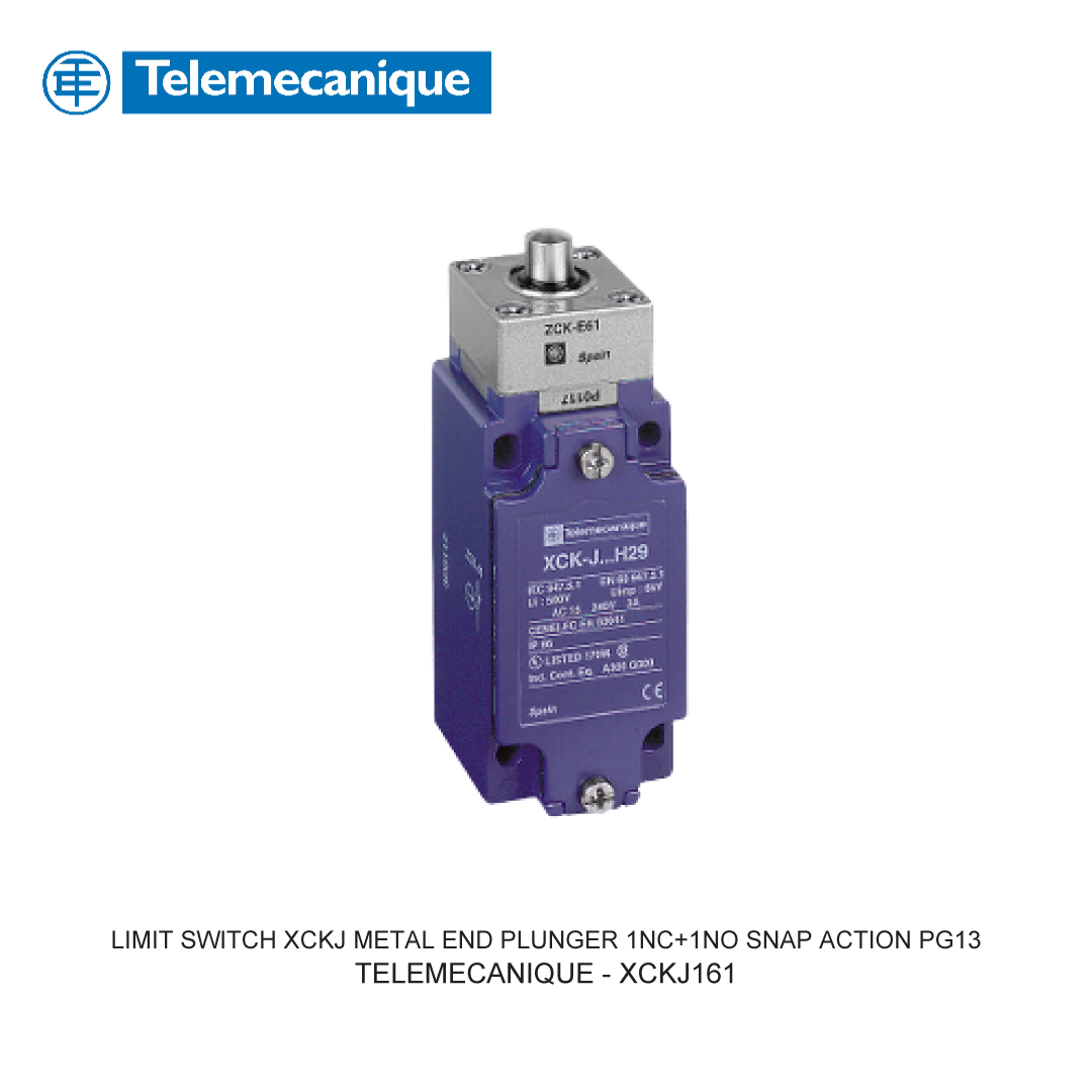 LIMIT SWITCH XCKJ METAL END PLUNGER 1NC+1NO SNAP ACTION PG13