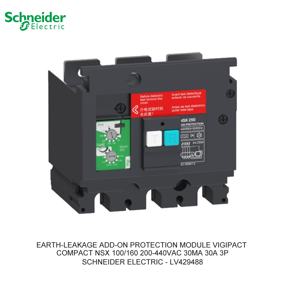 EARTH-LEAKAGE ADD-ON PROTECTION MODULE VIGIPACT COMPACT NSX 100/160 200-440VAC 30MA 30A 3P