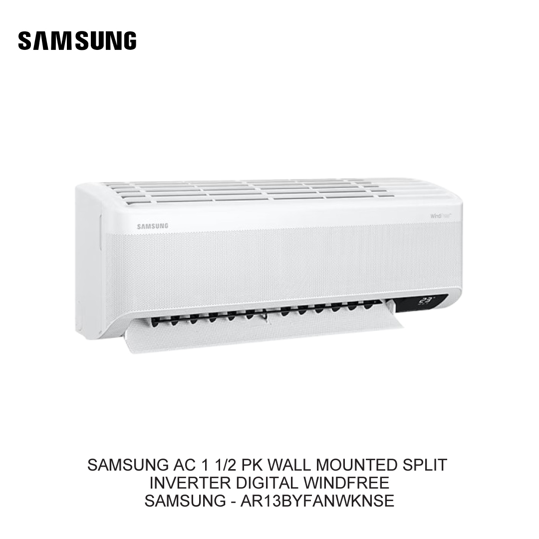 SAMSUNG AC 1 1/2 PK WALL MOUNTED SPLIT INVERTER DIGITAL WINDFREE