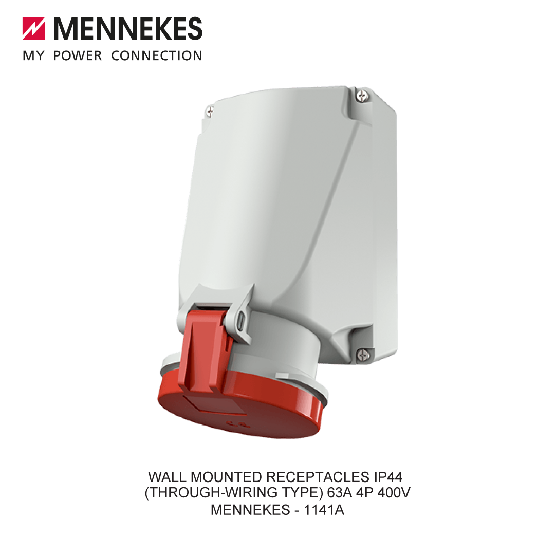 WALL MOUNTED RECEPTACLES IP44 (THROUGH-WIRING TYPE) 63A 4P 400V