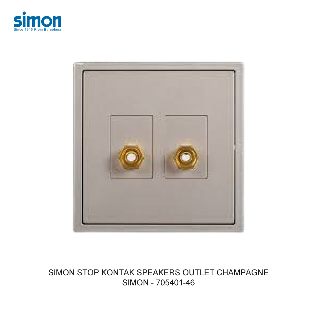 SIMON i7 STOP KONTAK SPEAKERS OUTLET CHAMPAGNE