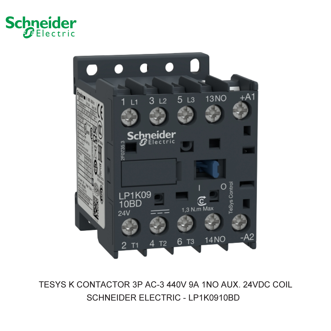 TESYS K CONTACTOR 3P AC-3 440V 9A 1NO AUX. 24VDC COIL