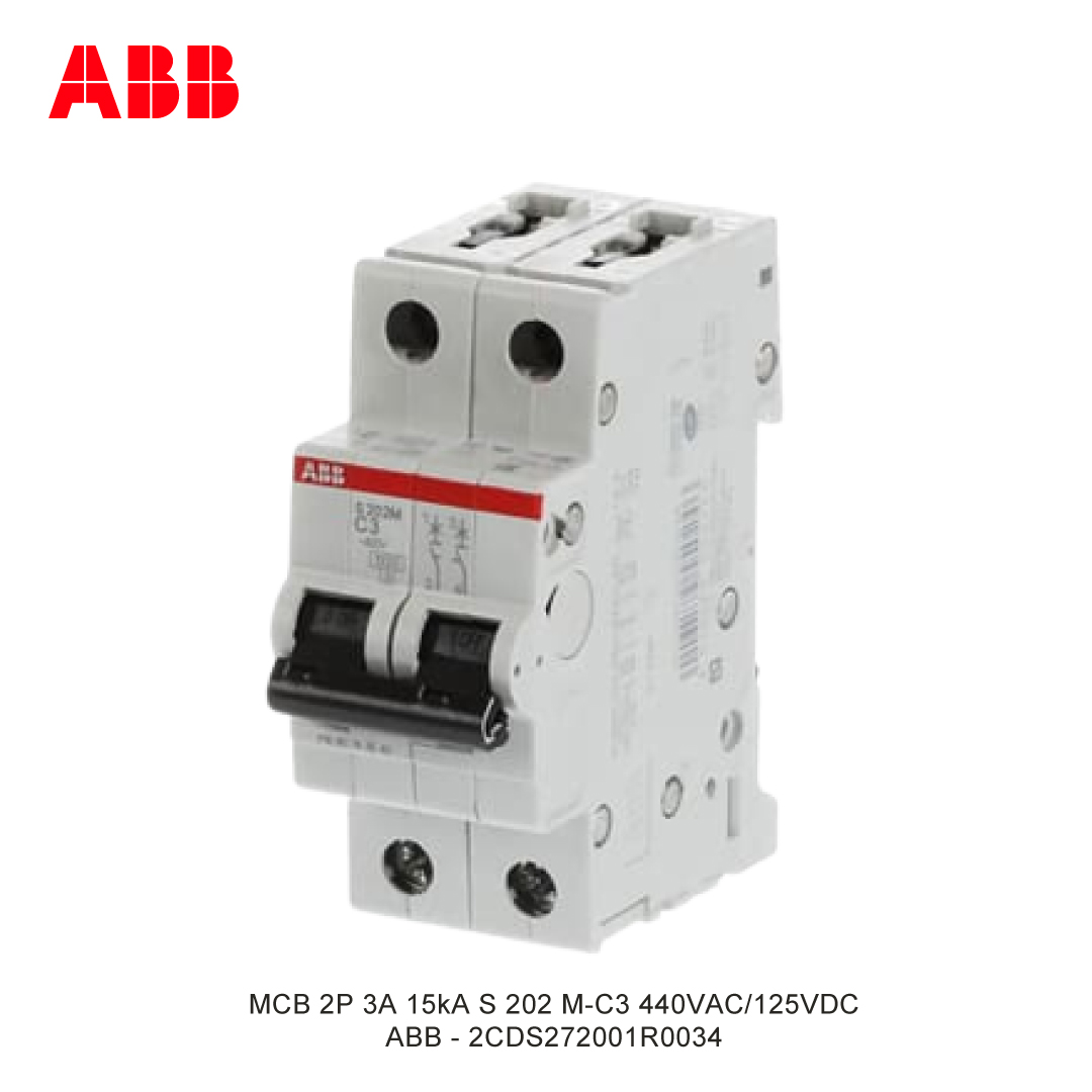 MCB 2P 3A 15kA CURVA C