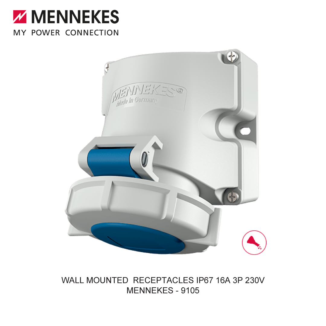 WALL MOUNTED RECEPTACLES IP67 16A 3P 230V