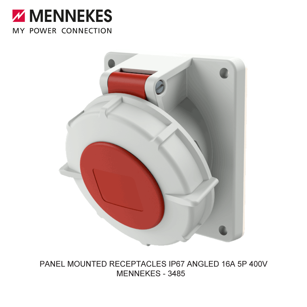 PANEL MOUNTED RECEPTACLES IP67 ANGLED 16A 5P 400V