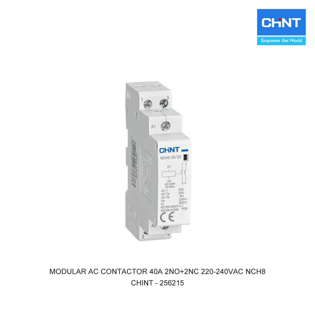 MODULAR AC CONTACTOR 40A 2NO+2NC 220-240VAC NCH8