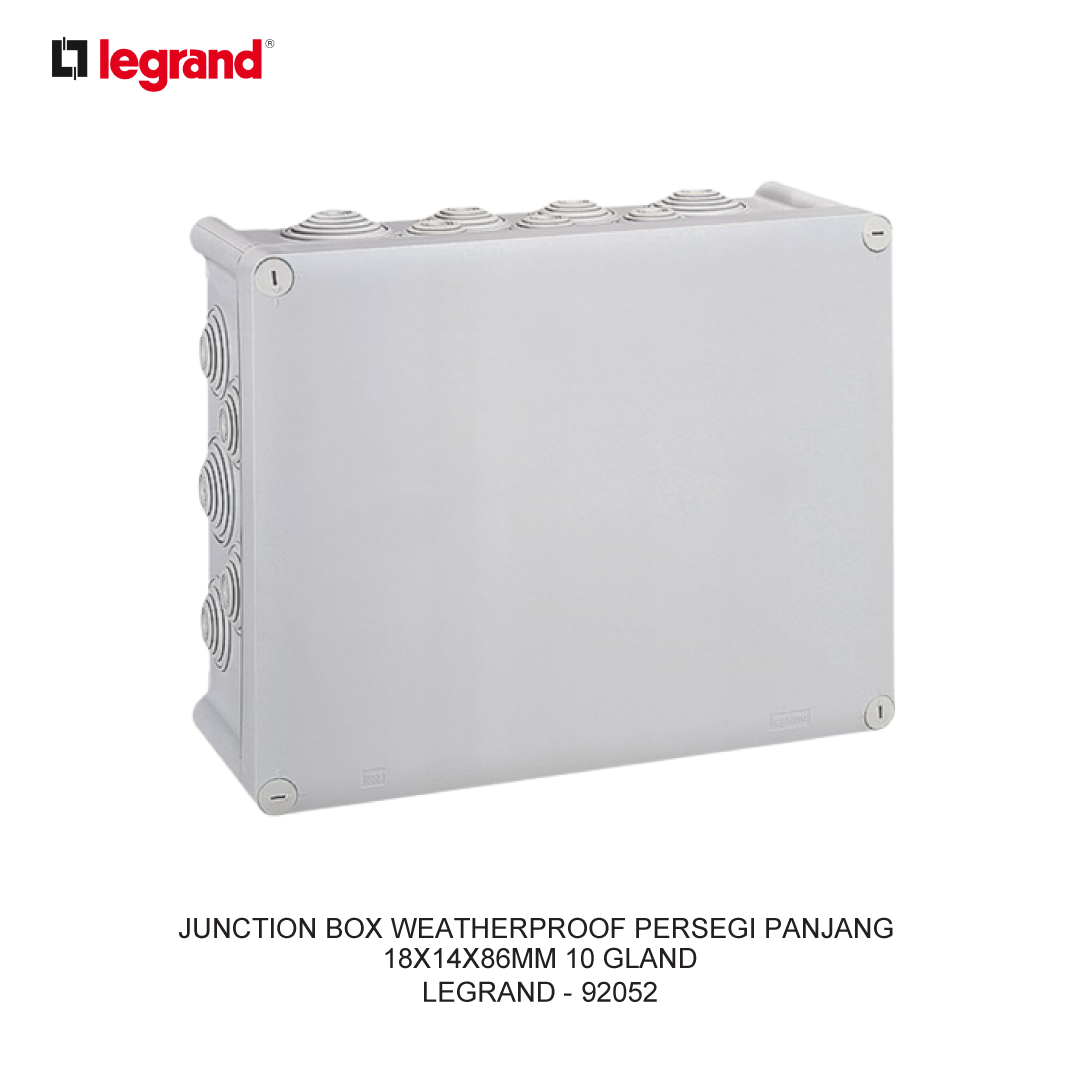 JUNCTION BOX WEATHERPROOF PERSEGI PANJANG 180X14X86MM 10 GLAND