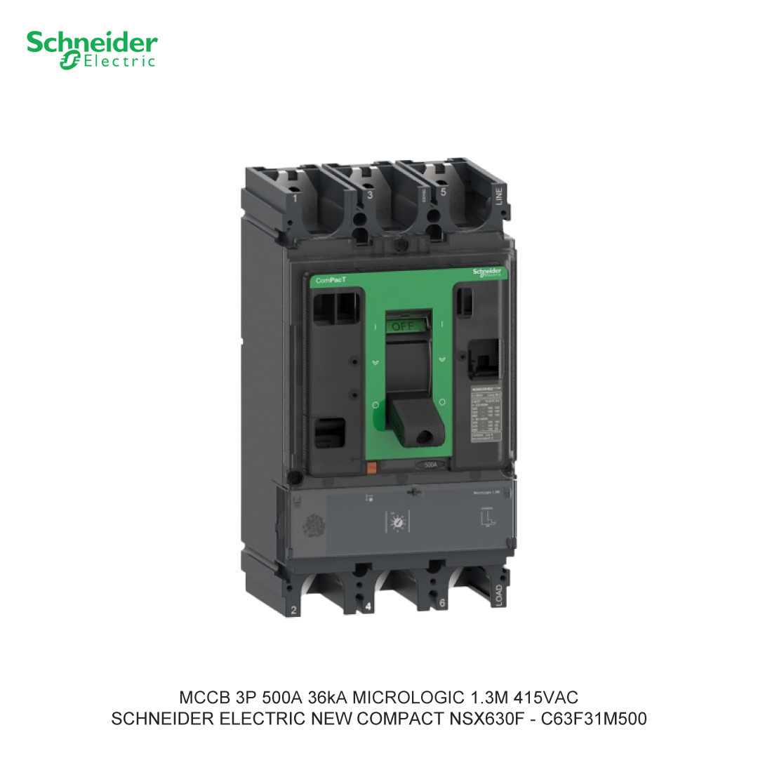 MCCB 3P 500A 36KA MICROLOGIC 1.3M 415VAC
