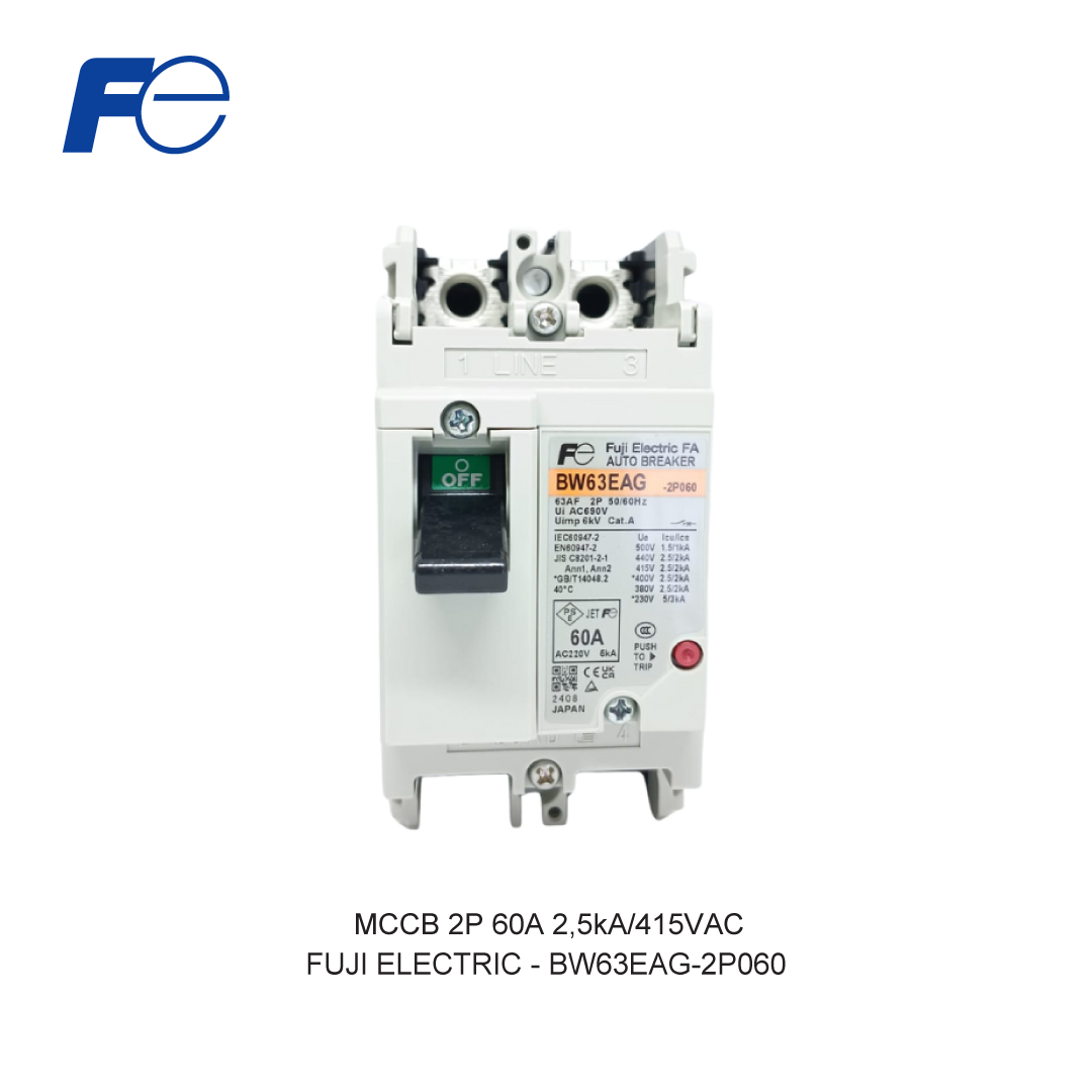 MCCB 2P 60A 2,5kA/415VAC