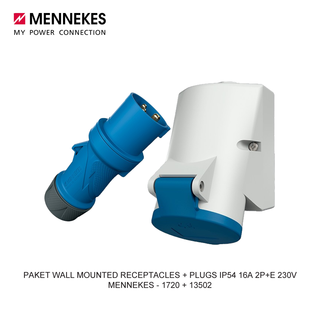 PAKET WALL MOUNTED RECEPTACLES + PLUGS IP54 16A 2P+E 230V