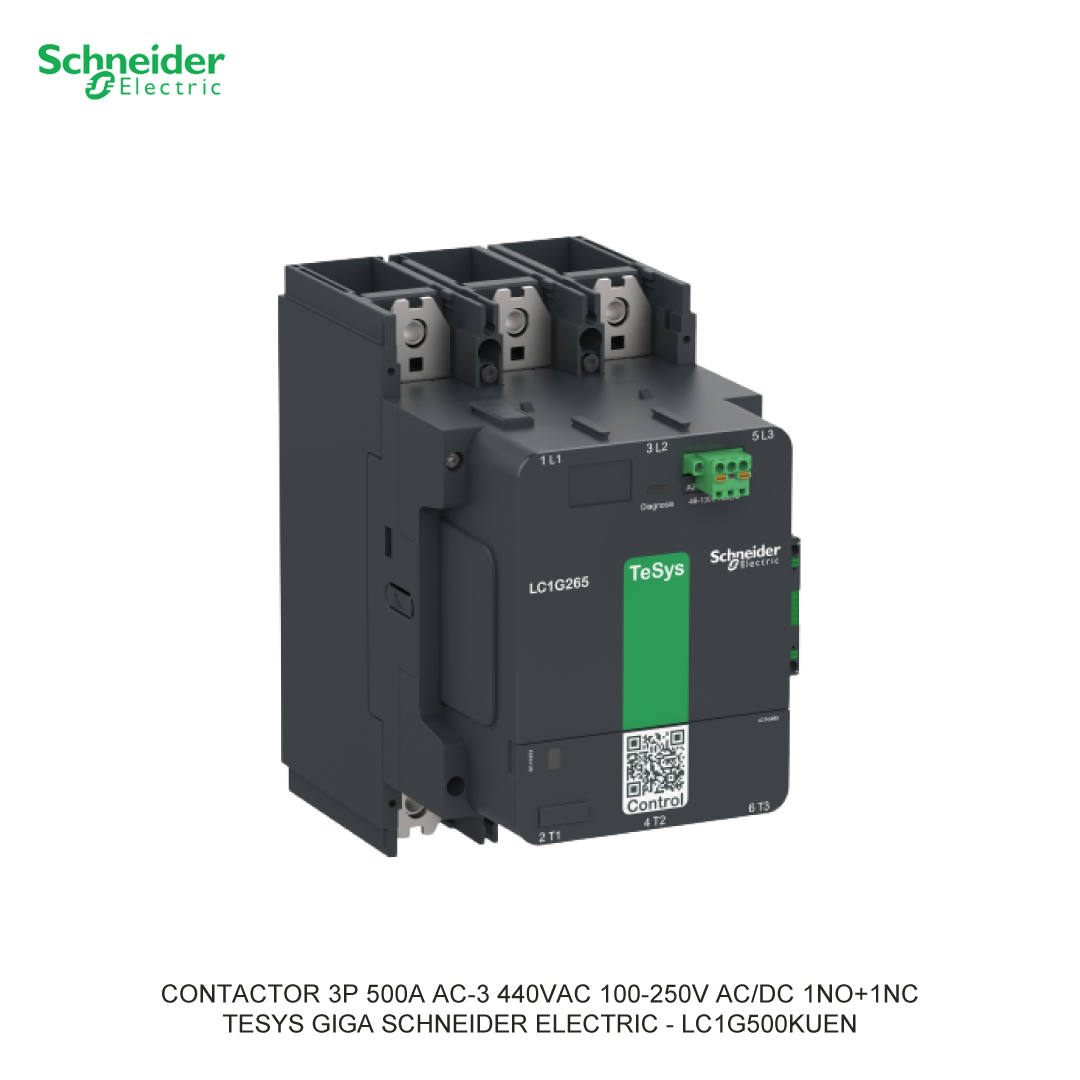 CONTACTOR 3P 500A AC-3 440VAC 100-250V AC/DC 1NO+1NC