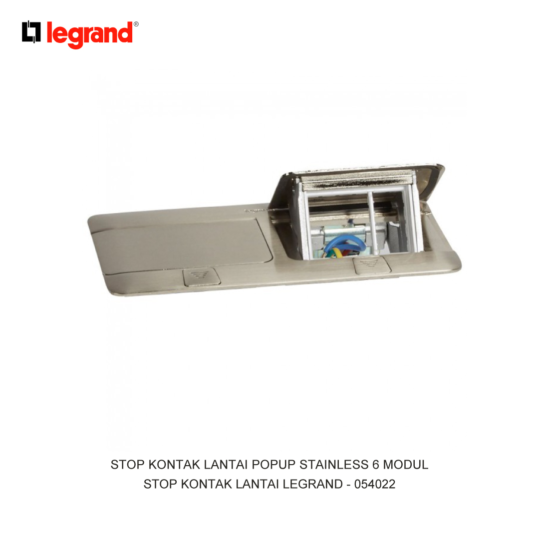 STOP KONTAK LANTAI POPUP STAINLESS 6 MODUL
