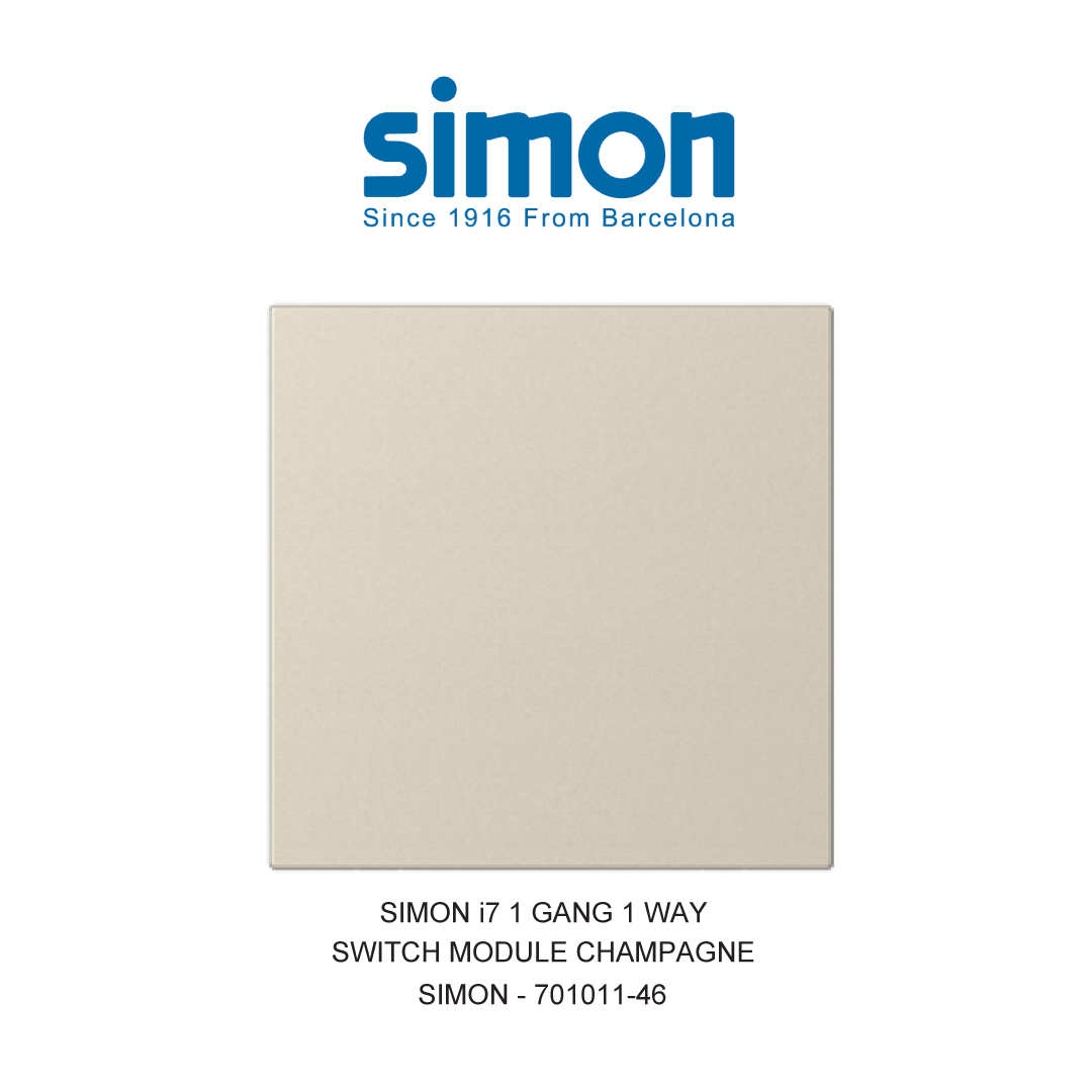 SIMON i7 SAKELAR 1 GANG 1 ARAH CHAMPAGNE