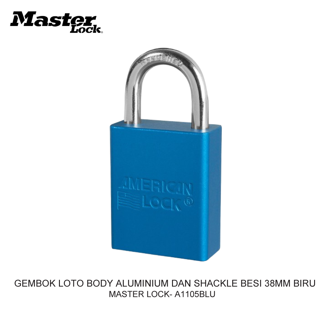 GEMBOK LOTO BODY ALUMINIUM DAN SHACKLE BESI 38MM BIRU