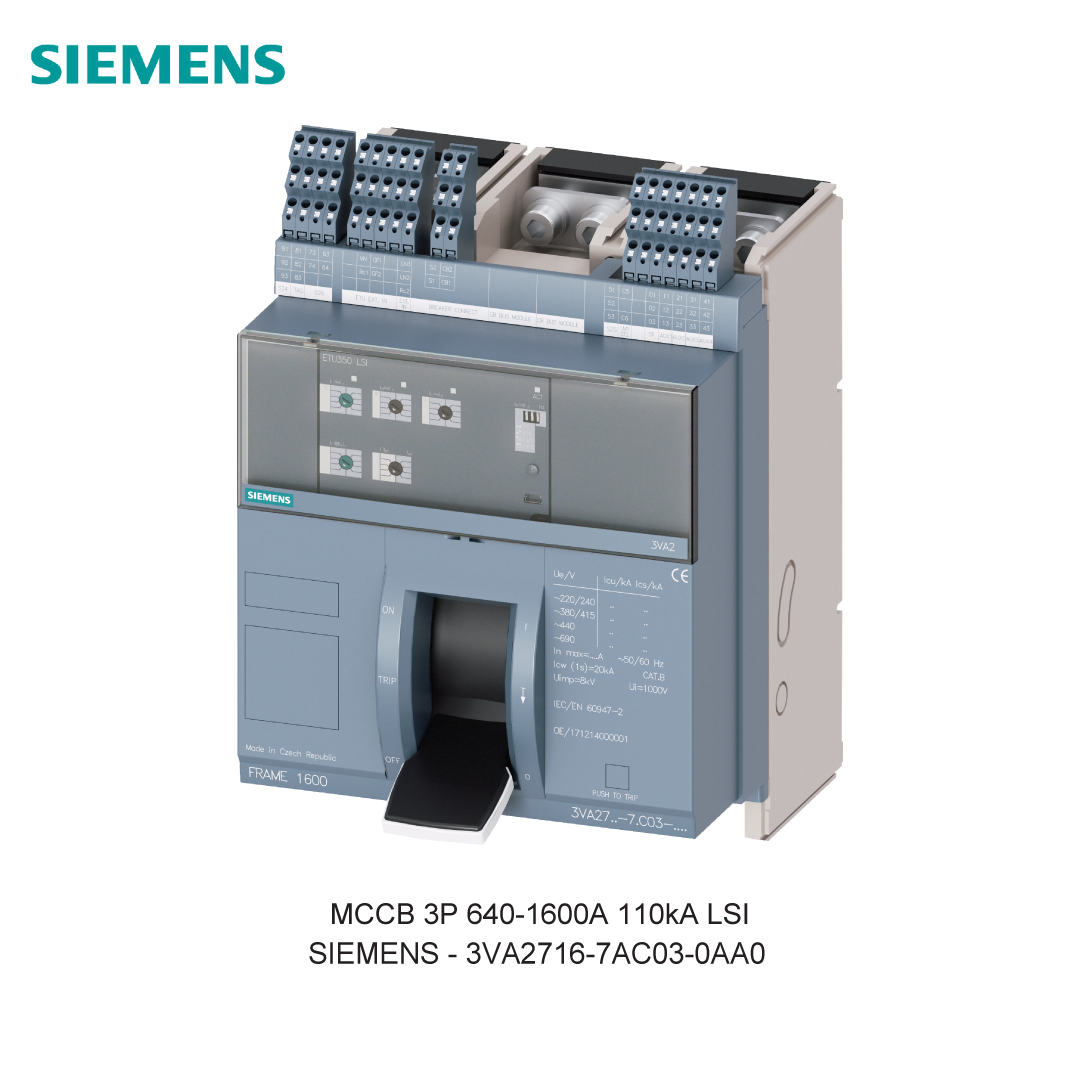 MCCB 3P 640-1600A 110kA LSI