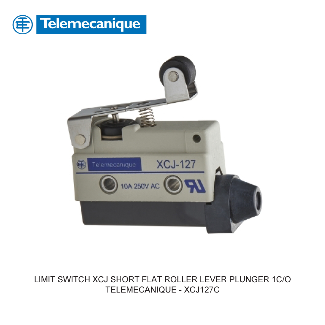 LIMIT SWITCH XCJ SHORT FLAT ROLLER LEVER PLUNGER 1C/O