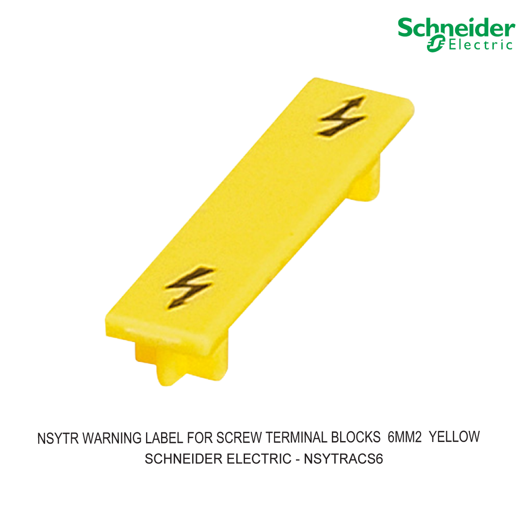 NSYTR WARNING LABEL FOR SCREW TERMINAL BLOCKS  6MM2  YELLOW